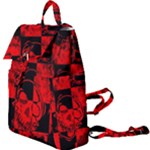 Red Grunge Skull Buckle Everyday Backpack