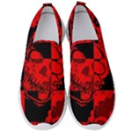 Red Grunge Skull Men s Slip On Sneakers