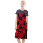 Red Grunge Skull Camis Fishtail Dress