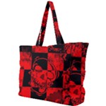 Red Grunge Skull Simple Shoulder Bag
