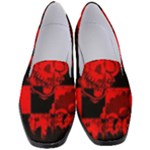 Red Grunge Skull Women s Classic Loafer Heels