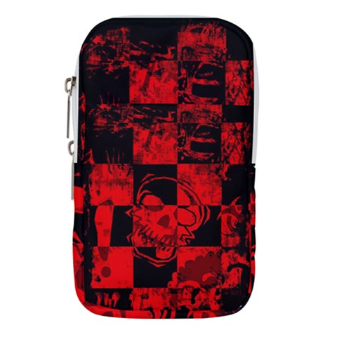 Red Grunge Skull Waist Pouch (Small) from ArtsNow.com
