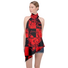 Halter Asymmetric Satin Top 