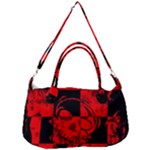 Red Grunge Skull Removal Strap Handbag
