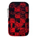 Red Grunge Skull Waist Pouch (Large)