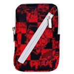 Red Grunge Skull Belt Pouch Bag (Large)