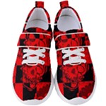 Red Grunge Skull Women s Velcro Strap Shoes
