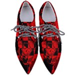 Red Grunge Skull Pointed Oxford Shoes