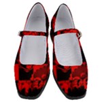 Red Grunge Skull Women s Mary Jane Shoes