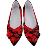 Red Grunge Skull Women s Bow Heels