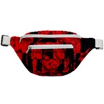 Red Grunge Skull Fanny Pack