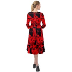 Ruffle End Midi Chiffon Dress 