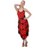Red Grunge Skull Layered Bottom Dress