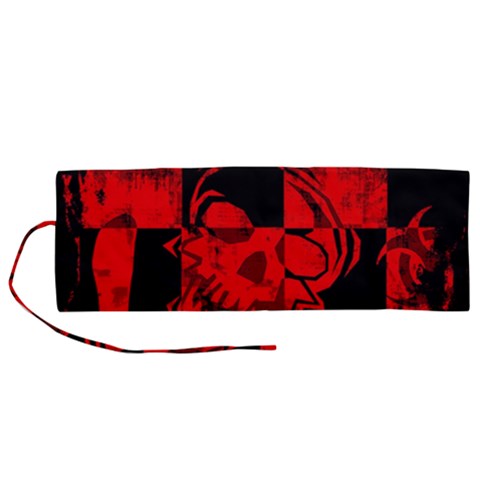Red Grunge Skull Roll Up Canvas Pencil Holder (M) from ArtsNow.com