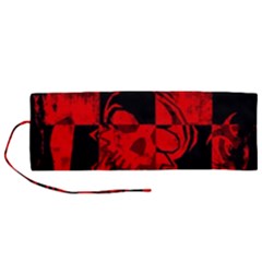 Red Grunge Skull Roll Up Canvas Pencil Holder (M) from ArtsNow.com