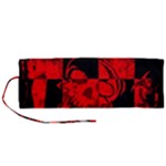 Red Grunge Skull Roll Up Canvas Pencil Holder (M)