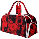 Red Grunge Skull Burner Gym Duffel Bag