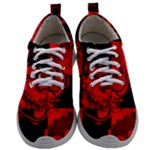 Red Grunge Skull Mens Athletic Shoes
