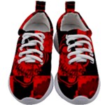 Red Grunge Skull Kids Athletic Shoes