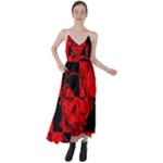 Red Grunge Skull Tie Back Maxi Dress