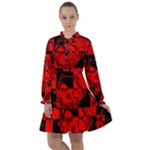Red Grunge Skull All Frills Chiffon Dress