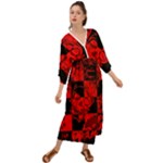 Red Grunge Skull Grecian Style  Maxi Dress