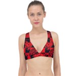 Red Grunge Skull Classic Banded Bikini Top