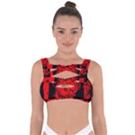 Red Grunge Skull Bandaged Up Bikini Top