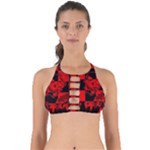 Red Grunge Skull Perfectly Cut Out Bikini Top