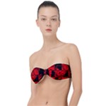 Red Grunge Skull Classic Bandeau Bikini Top 