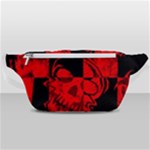 Red Grunge Skull Waist Bag 