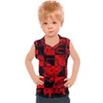 Red Grunge Skull Kids  Sport Tank Top