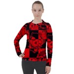 Red Grunge Skull Women s Pique Long Sleeve Tee
