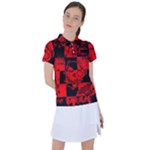 Red Grunge Skull Women s Polo Tee