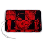 Red Grunge Skull Pen Storage Case (S)
