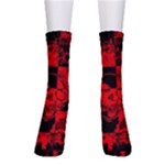 Red Grunge Skull Men s Crew Socks
