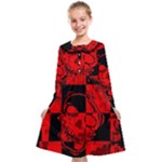 Red Grunge Skull Kids  Midi Sailor Dress