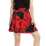 Red Grunge Skull Waistband Skirt