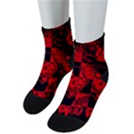 Red Grunge Skull Men s Low Cut Socks