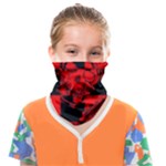 Red Grunge Skull Face Covering Bandana (Kids)