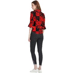 Loose Horn Sleeve Chiffon Blouse 