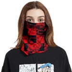 Red Grunge Skull Face Covering Bandana (Two Sides)