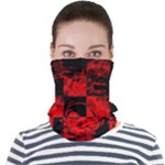 Red Grunge Skull Face Seamless Bandana (Adult)