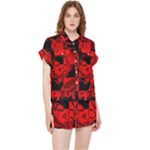 Red Grunge Skull Chiffon Lounge Set