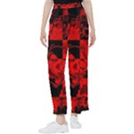 Red Grunge Skull Women s Pants 