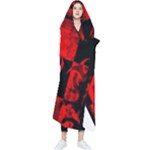 Red Grunge Skull Wearable Blanket