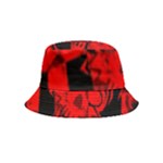 Red Grunge Skull Bucket Hat (Kids)