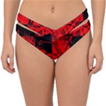 Red Grunge Skull Double Strap Halter Bikini Bottom