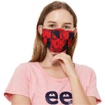 Red Grunge Skull Fitted Cloth Face Mask (Adult)