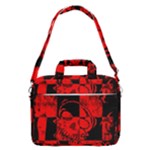 Red Grunge Skull MacBook Pro Shoulder Laptop Bag (Large)